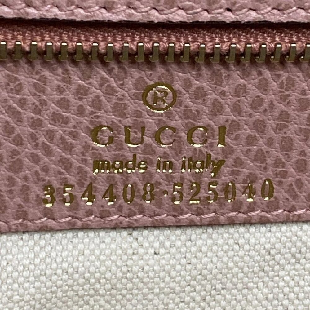 Auth GUCCI Swing 354408 Brown Pink Leather Tote Bag - Picture 12 of 16